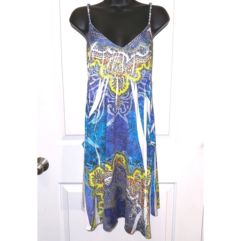 S-Twelve yellow & blue tank top dress